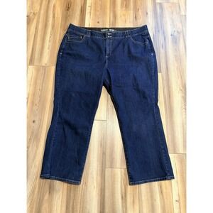 Lane Bryant Size 28 Tighter Tummy High-Rise Straight Leg Jeans Stretch Dark Wash